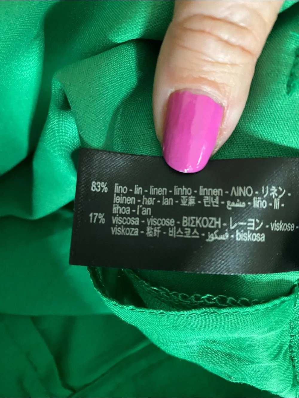 NWT! Zara Emerald Green Embroidered Wide Leg Linen Blend Trousers Pants - Size S